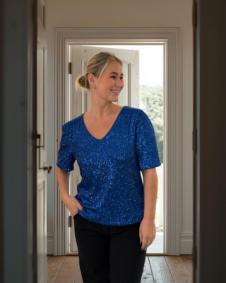 ICHI - IHFAUCI SS2 Topp med paljetter