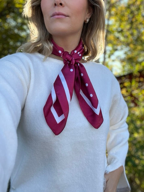 NORA Norway - Skjerf - rosa dotter burgunder