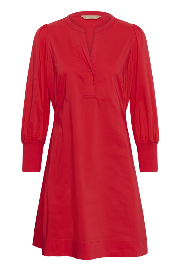 Culture - CUkiea Antionette Rib Kjole - Rød