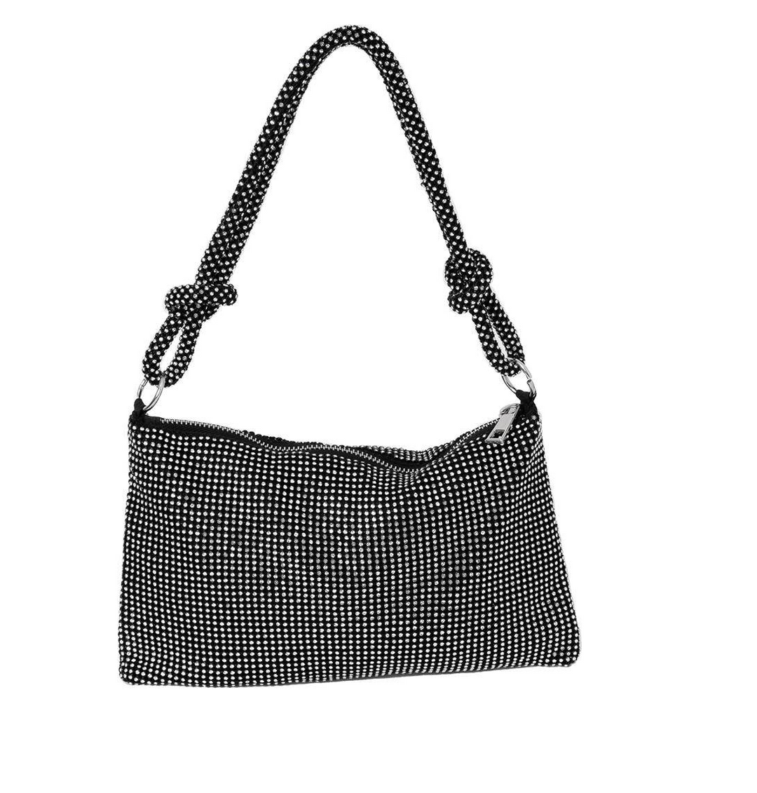 Rosenvinge - Partyveske med glitter, og knyttet håndtak - Sort