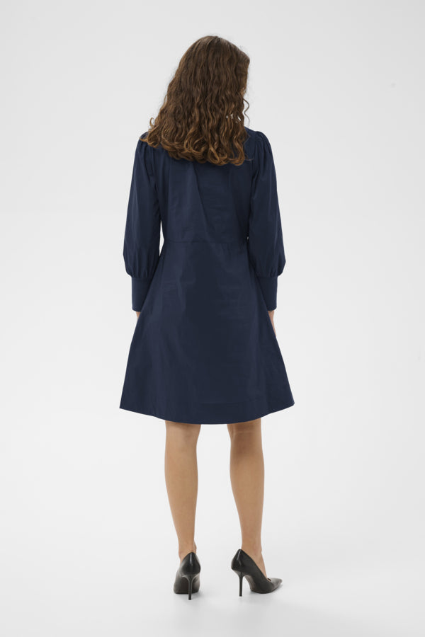 Culture - CUkiea Antionette Rib Kjole - Blå