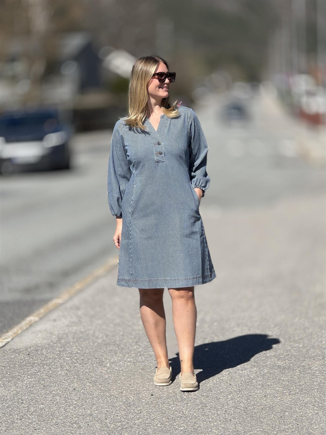 Culture - CUayna 3/4 sleeve kjole