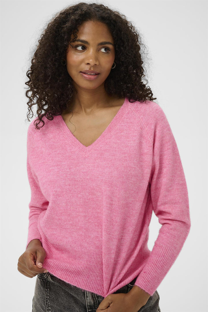 Kaffe Clothing - KAniel v-hals genser - Rosa