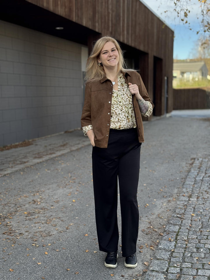 Cecil - Velours Skjortejakke i "semsket skinn look"