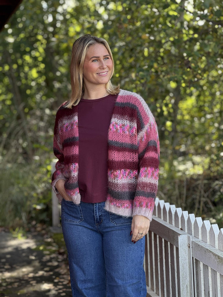 Black Colour - BCFONTANA Multi stripete cardigan